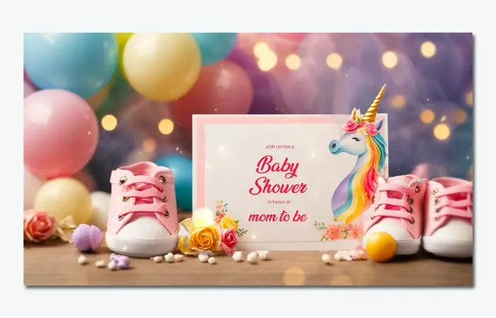 Exquisite 3D Colorful Baby Shower Invitation Slideshow